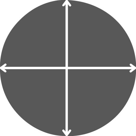 karpet rond - afmetingen: S: Ø 200 - M: Ø 250 - L: Ø 300